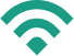 A green Wi-Fi symbol with three curved lines above a small solid diamond shape, representing a wireless internet connection.