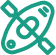 A simple green icon of a kayak viewed from above, with a paddle crossing diagonally over the kayak.